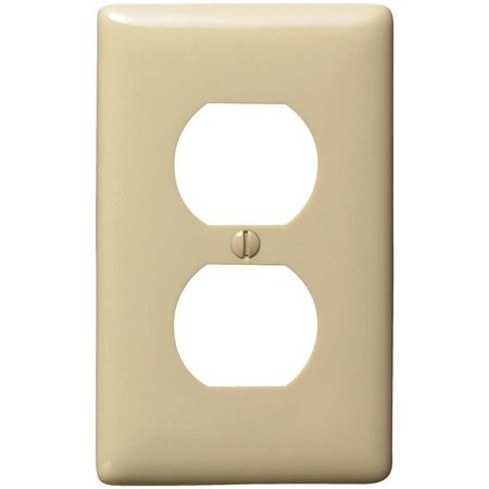 HUBBELL WIRING 1-Gang Medium Size Duplex Wall Plate - Ivory PJ8I